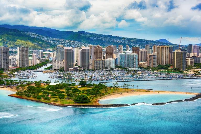 wide view of downtown honolulu