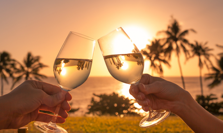 wine glasses in hawaii