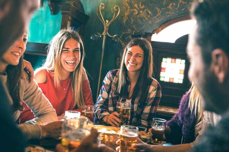 friends at a bar
