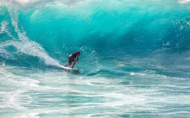 surfer on large wave