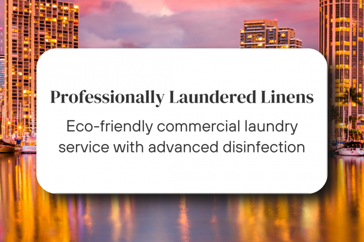 descriptive card about professionally laundered linens